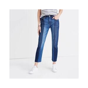 Madewell Cruiser Straight Crop Jeans Two-Tone Denim Size 25 NWOT